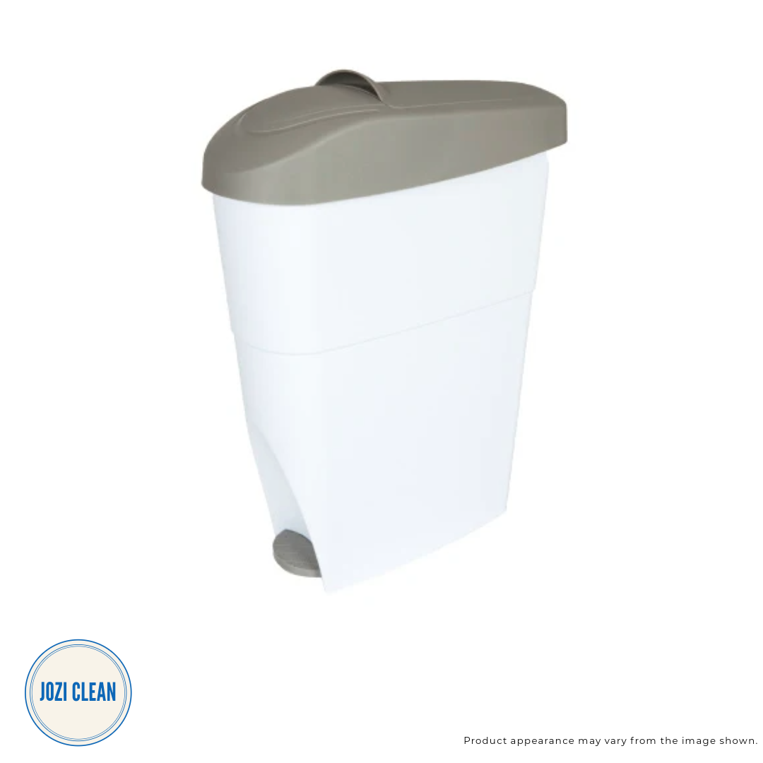 Sanitary Towel Bin – 18L Pedal Bin (White/Grey)